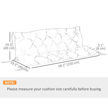 Porch Swing Cushion Garden Bench Cushion with Backrest, Non-Slip 3-Seater Thick Pad, Swing Chair Mat Replacement for Indoor and Outdoor, 59.1" x 38.6", Black Patio Chair Cushions at Gallery Canada