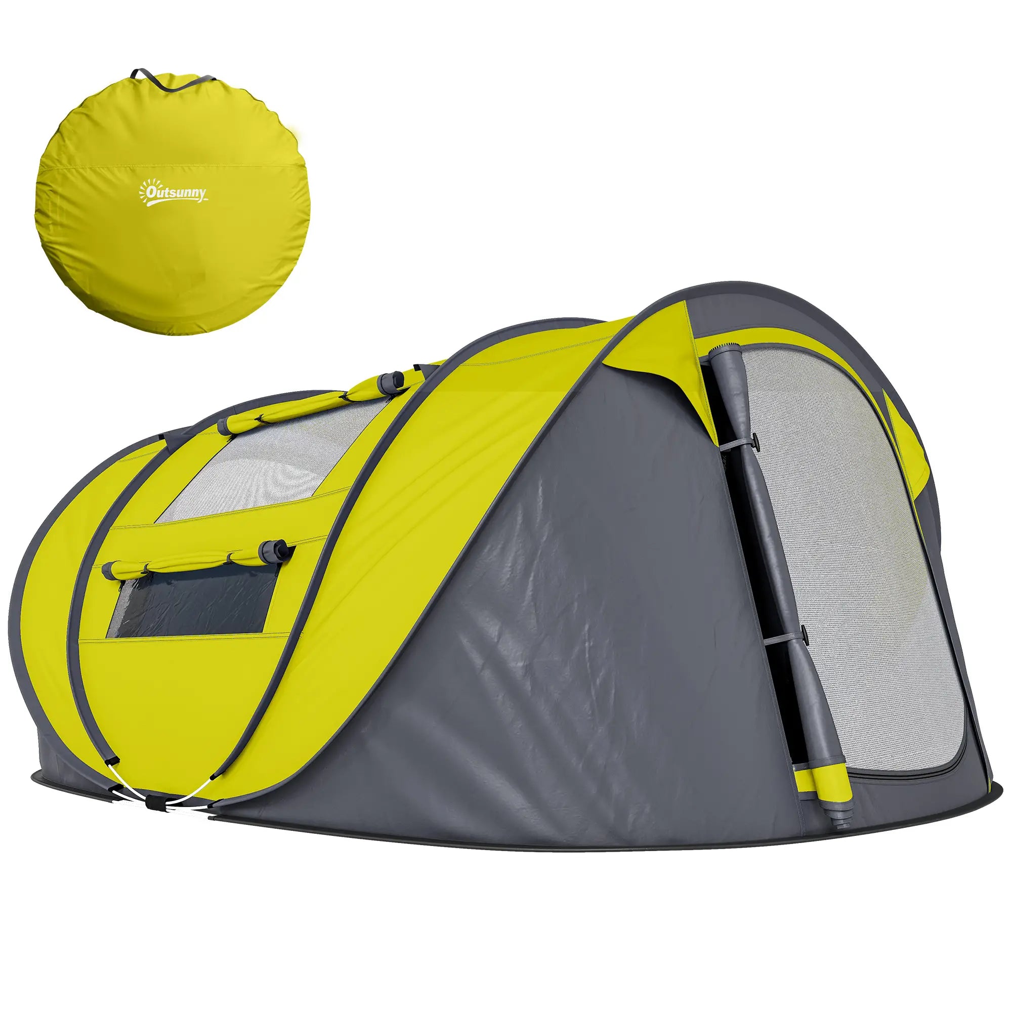 4 Person Camping Tent, Automatic Setup, Yellow Camping Tents at Gallery Canada