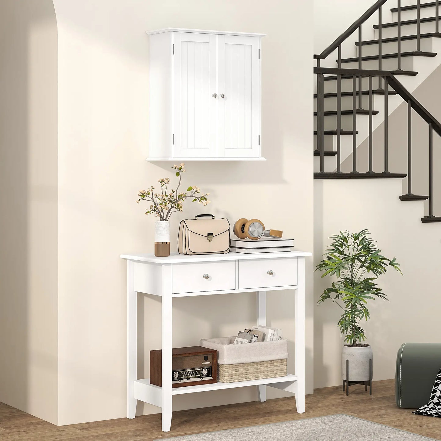 Bathroom Medicine Cabinet, Wall Cabinet with 2 Doors and Adjustable Shelf, Space Saver Over Toilet Cabinet Wall Mounted Cabinets at Gallery Canada