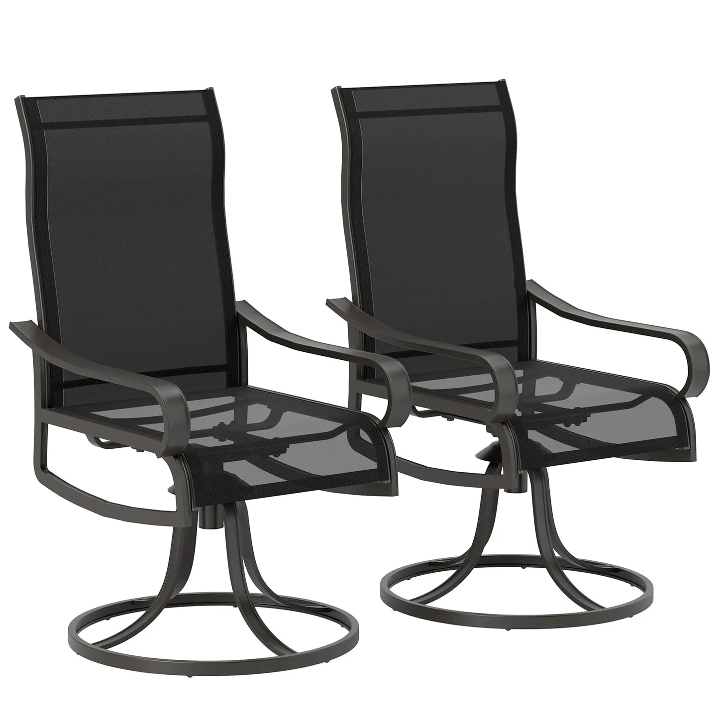2-Piece Swivel Patio Dining Chairs, 360° Swivel Rocking, Black Patio Chairs at Gallery Canada