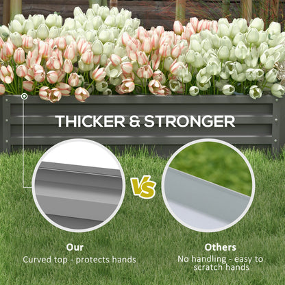 Galvanized Raised Garden Bed, Outdoor Planter Box, 4' x 2' x 1', Light Grey Galvanized Planter Boxes at Gallery Canada