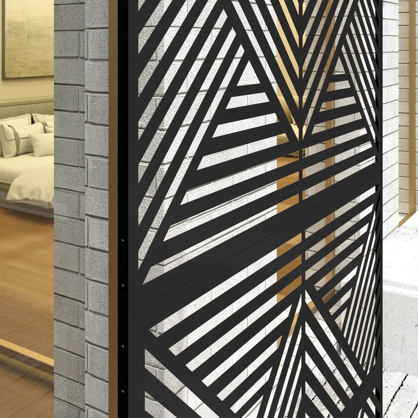 Metal Outdoor Privacy Screen, 78" x 48", Black Side Awnings at Gallery Canada