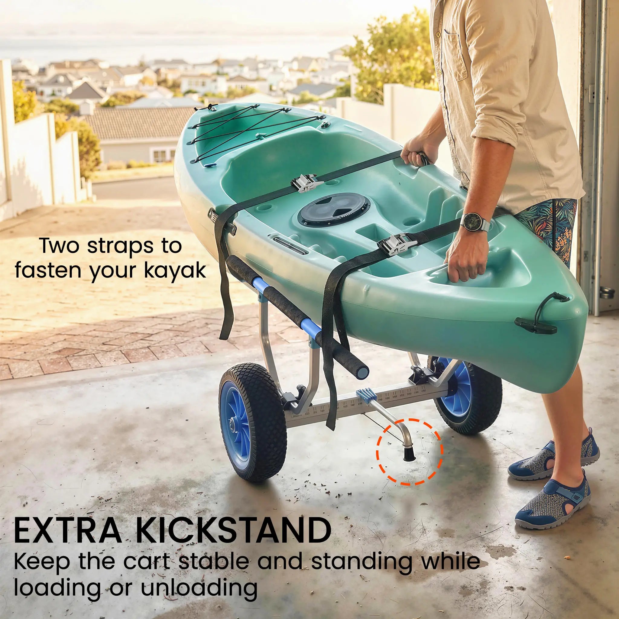 Kayak Cart Dolly, Adjustable Width, Sky Blue Kayak Carts at Gallery Canada