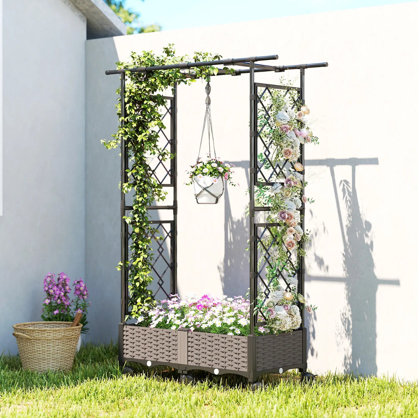 Raised Garden Bed With Arch Trellis, On Wheels, For Climbing Plants Raised Garden Beds at Gallery Canada