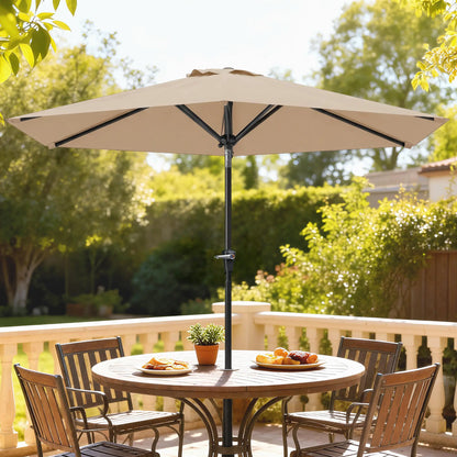 Outdoor Sun Umbrella, 6 Ribs, Khaki Patio Umbrellas at Gallery Canada