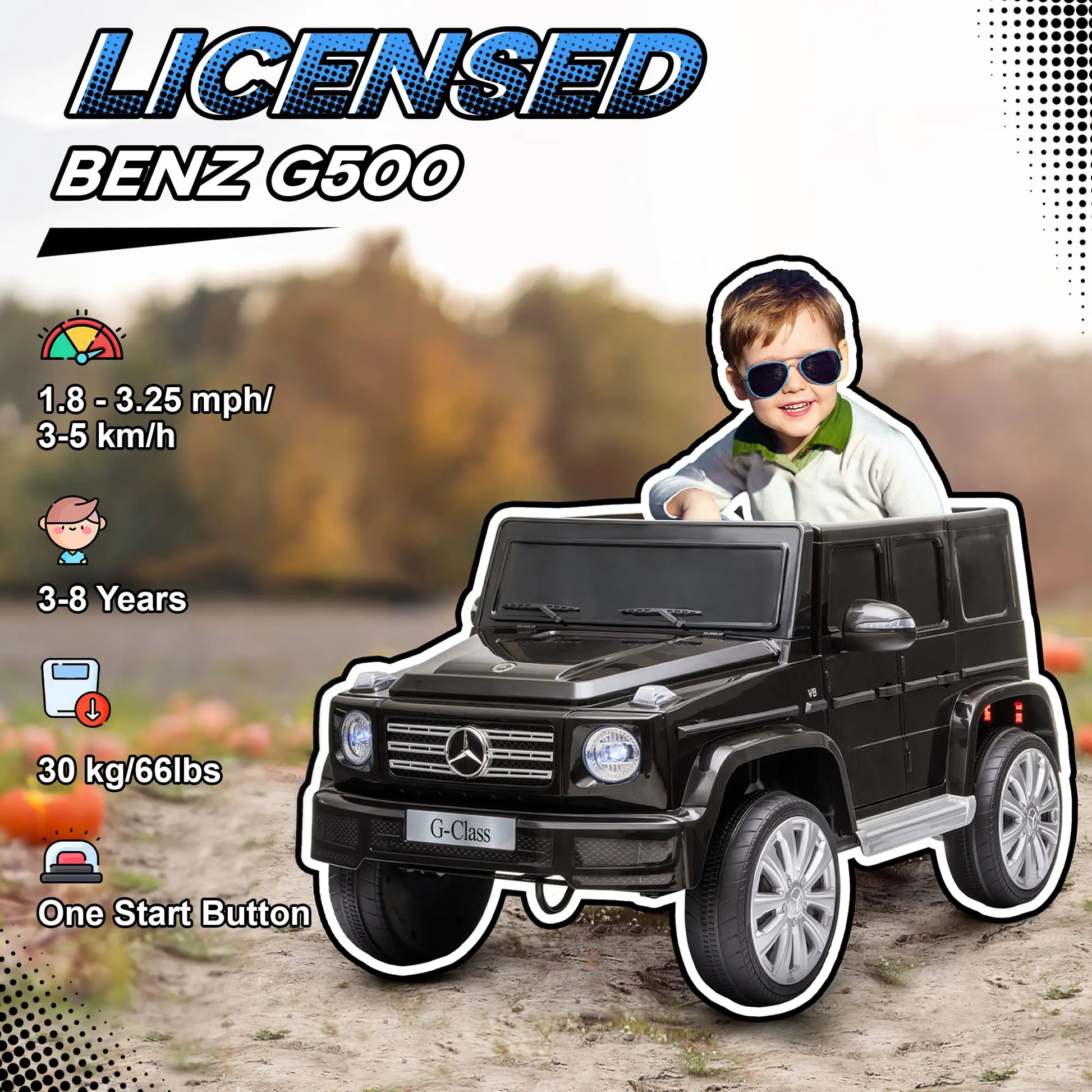 Licensed 12V Kids Ride On Car with Remote, Music, Lights, MP3, Black Electric Toy Cars at Gallery Canada