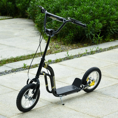 Dual Brakes Kick Scooter, 12-Inch Inflatable Wheel, Age 5+, Black Scooters at Gallery Canada