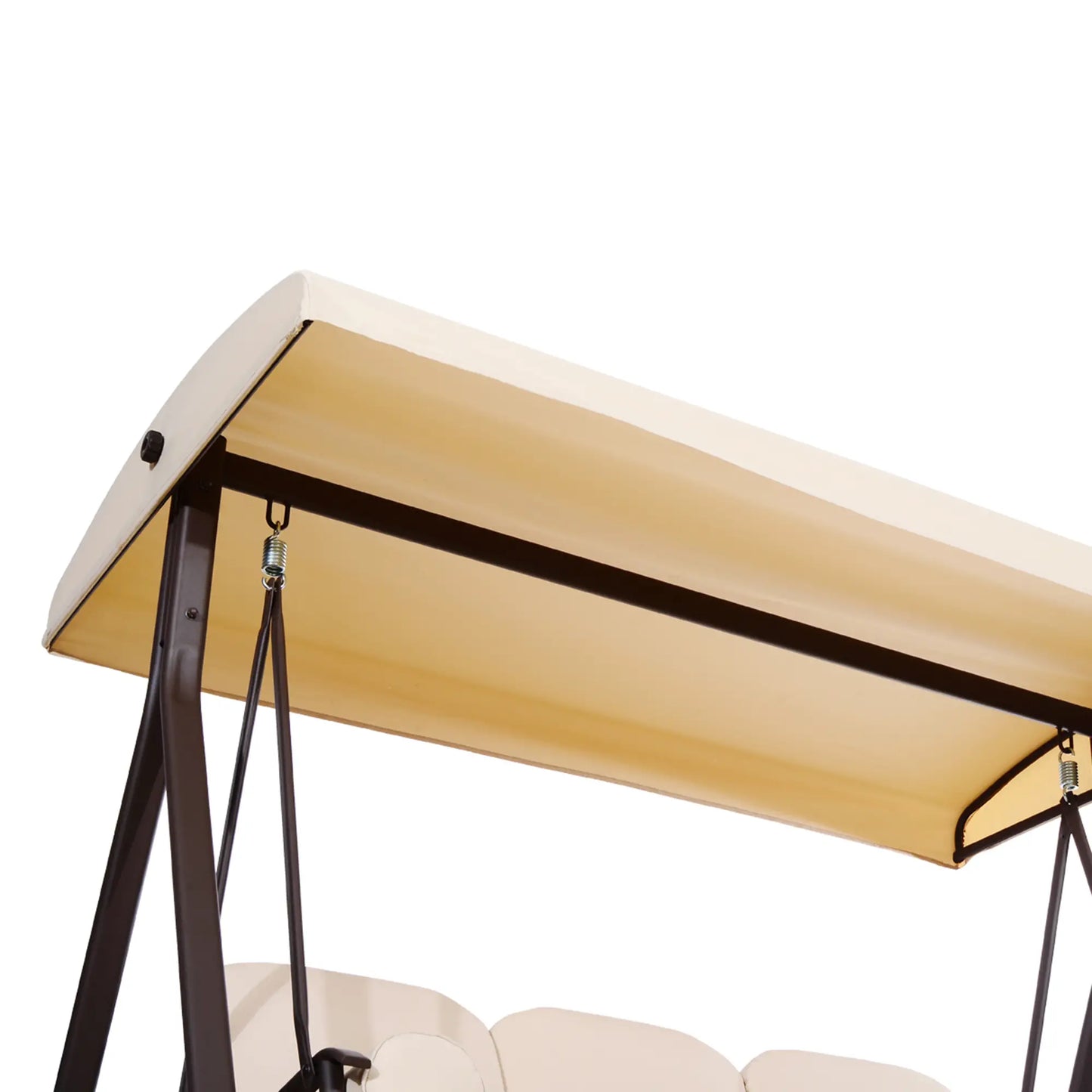 3 Seater Heavy Duty Swing Chair, Outdoor Lounge Hammock, Cushioned Seat With Tilt Canopy, Beige Porch Swings with Canopy at Gallery Canada