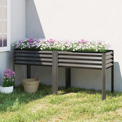 Galvanized Raised Garden Bed With Legs, 71" x 22" x 31.5", Planter Box With Reinforced Bars Elevated Garden Beds at Gallery Canada