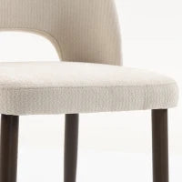 Upholstered Dining Chairs Set, Cream White