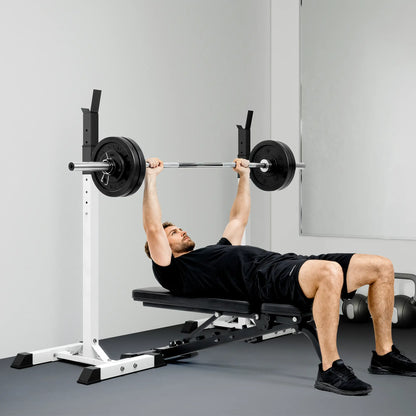 Adjustable Barbell Rack, Squat Stand, 2 Bars Holder, Black, White Power Towers at Gallery Canada
