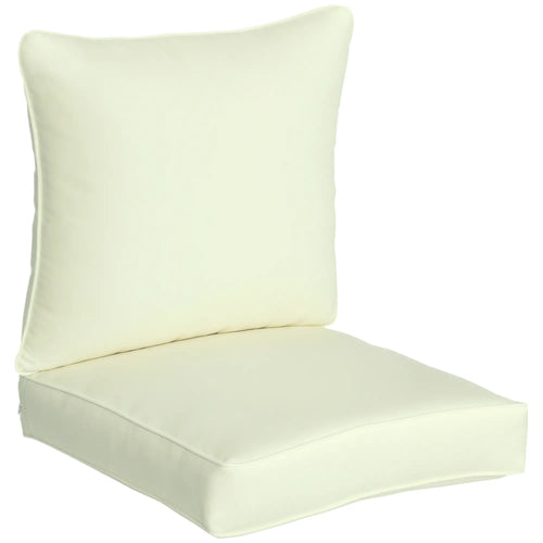 Patio Chair Cushions, Thick Deep Seat with Back Cushion, Cream White