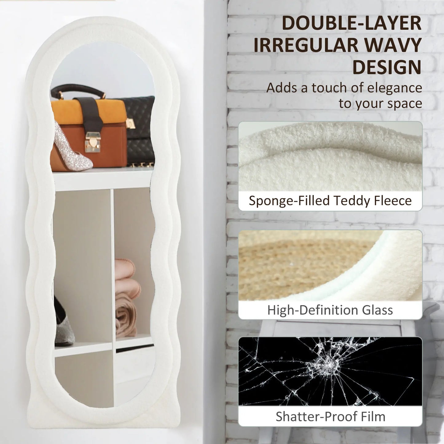 Floor Standing Mirror, Full Length, Leaning or Wall, Arched Top, White Full Length Mirrors at Gallery Canada