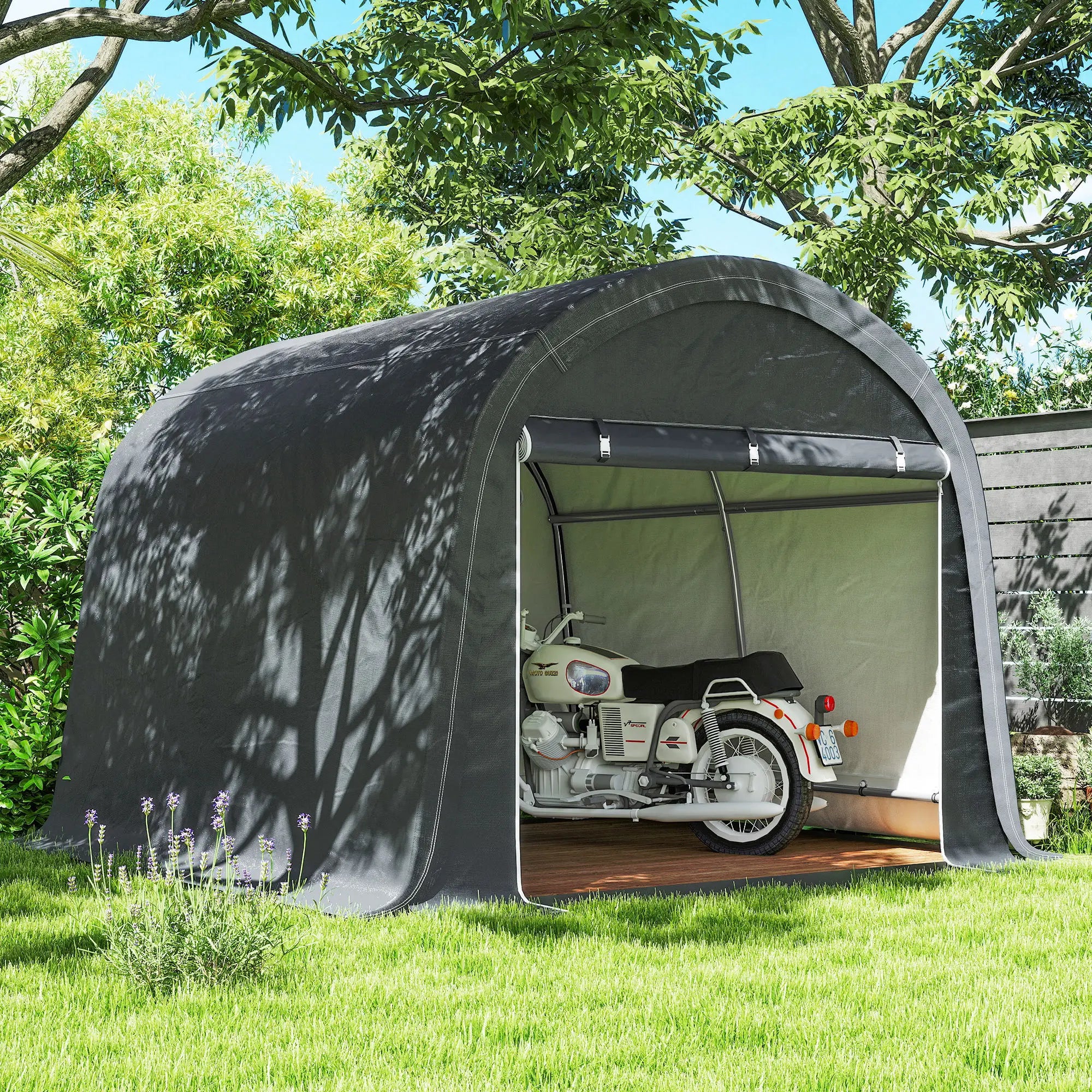 10' x 10' Outdoor Storage Tent, Heavy Duty Waterproof Shed for Bike, Motorcycle, Garden Tools Sheds at Gallery Canada