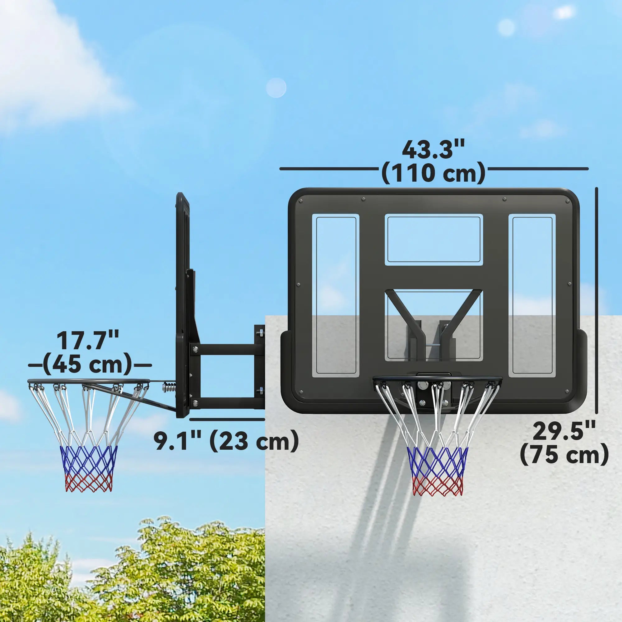 Wall Mounted Basketball Hoop, 43