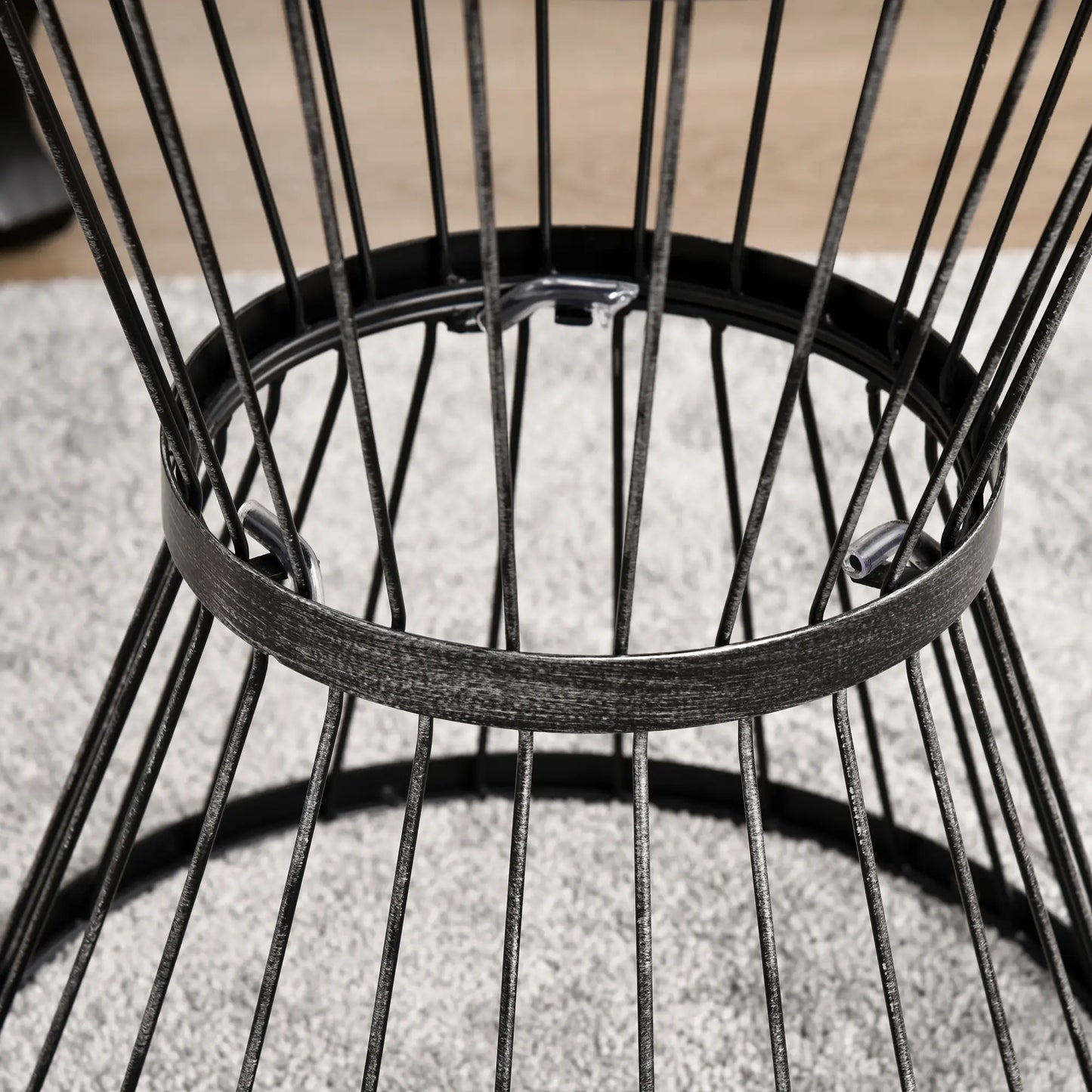 16" Steel Patio Side Table, Hourglass Design, Outdoor Indoor, Black Patio Side Tables at Gallery Canada