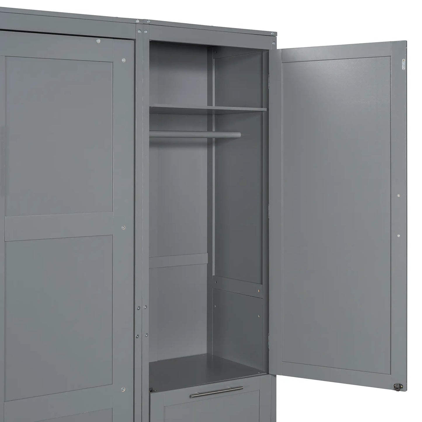 Murphy Bed with Closet, Drawers, Shelves, 120" L x 20" W x 88.5" H, Grey Bed Frames at Gallery Canada