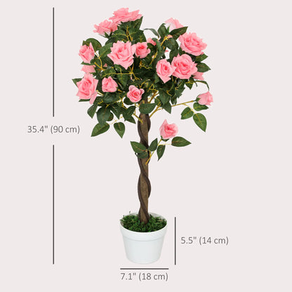 3FT Pink Rose Artificial Plant Set Of 2 In Pot, Indoor Home Decor, Pink Artificial Trees at Gallery Canada