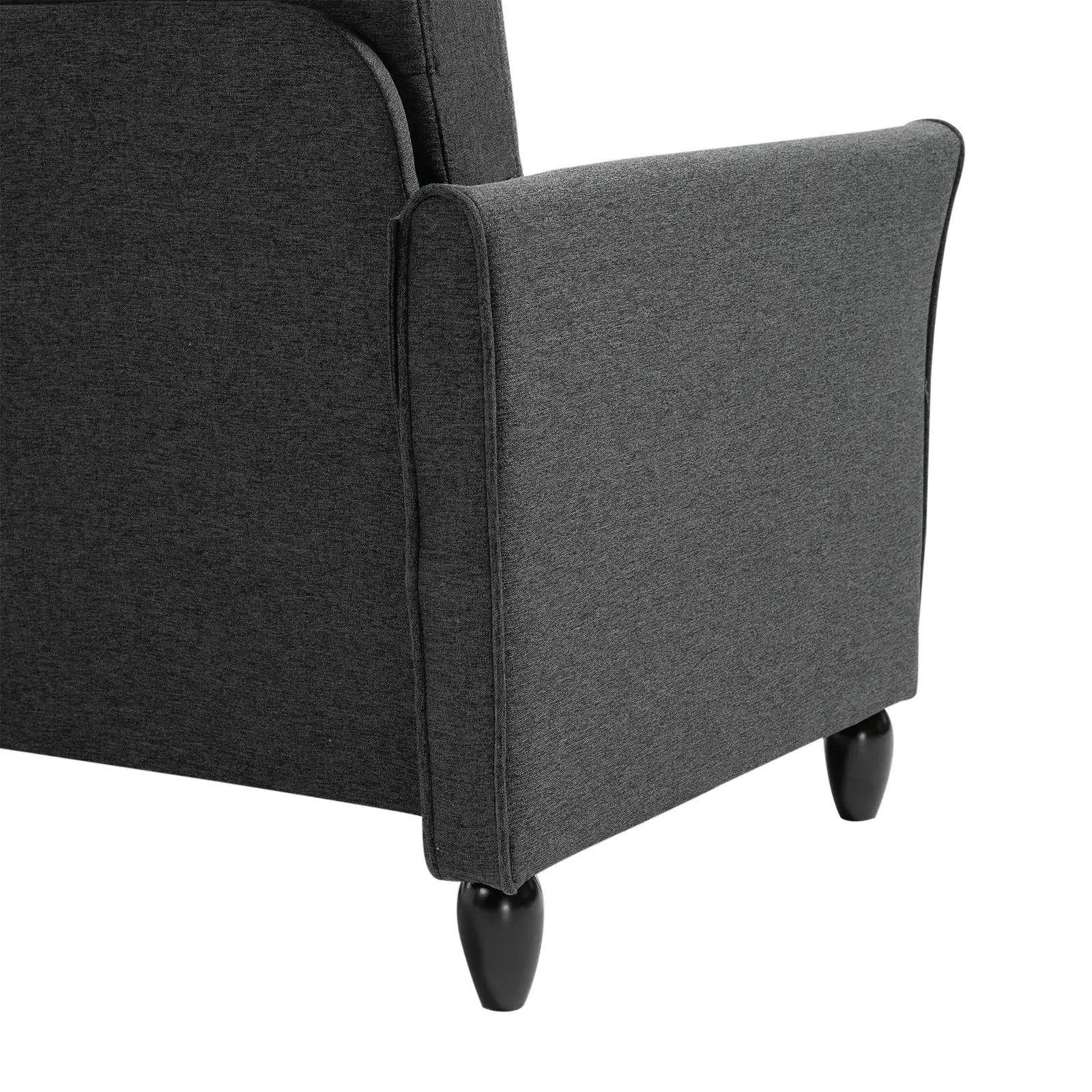 2-Seat Sofa with Armrests, Wood Legs, Dark Grey 2-Seater Sofas at Gallery Canada