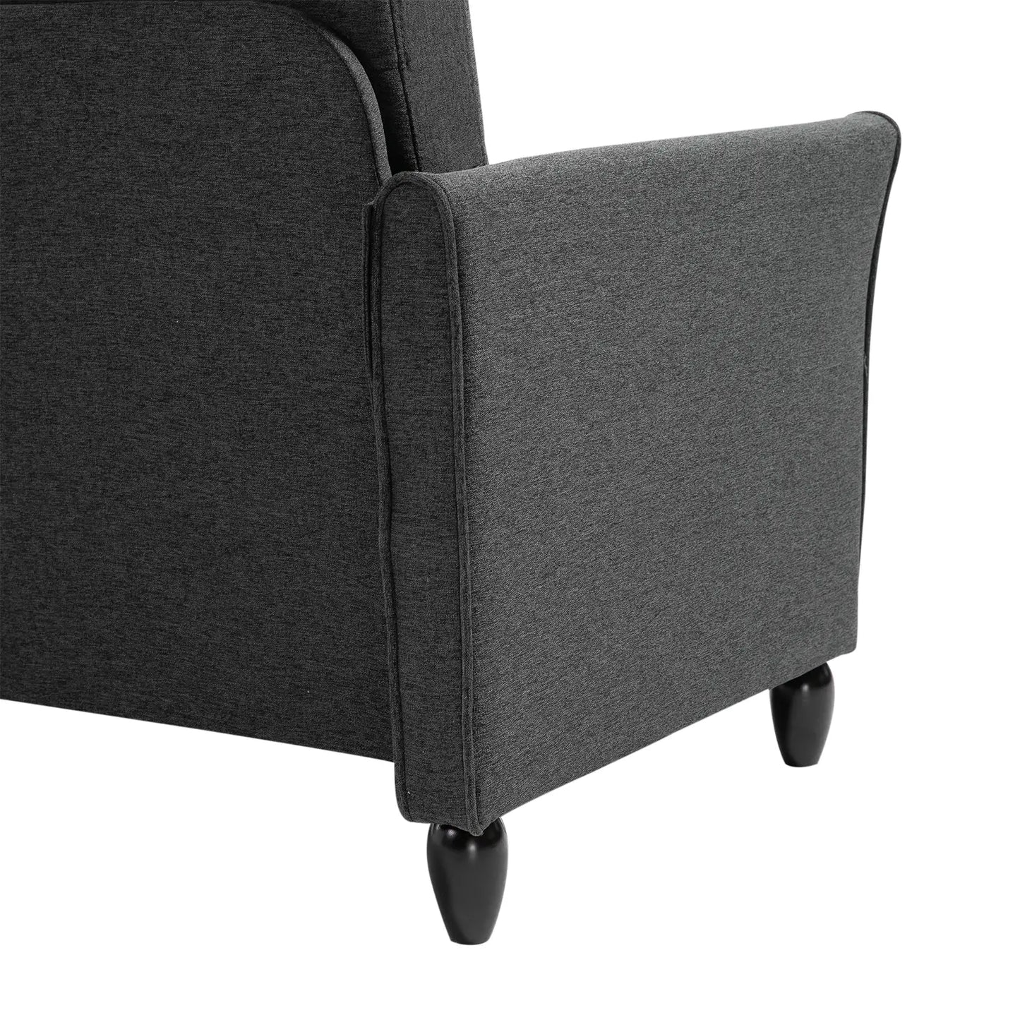 2-Seat Sofa with Armrests, Wood Legs, Dark Grey 2-Seater Sofas at Gallery Canada