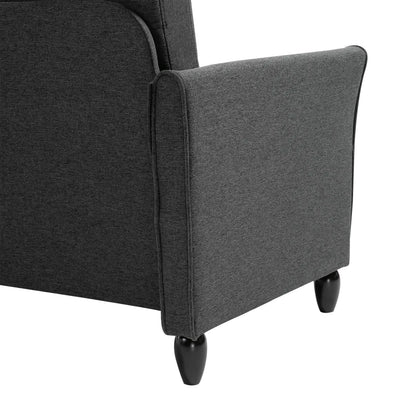 2-Seat Sofa with Armrests, Wood Legs, Dark Grey 2-Seater Sofas at Gallery Canada