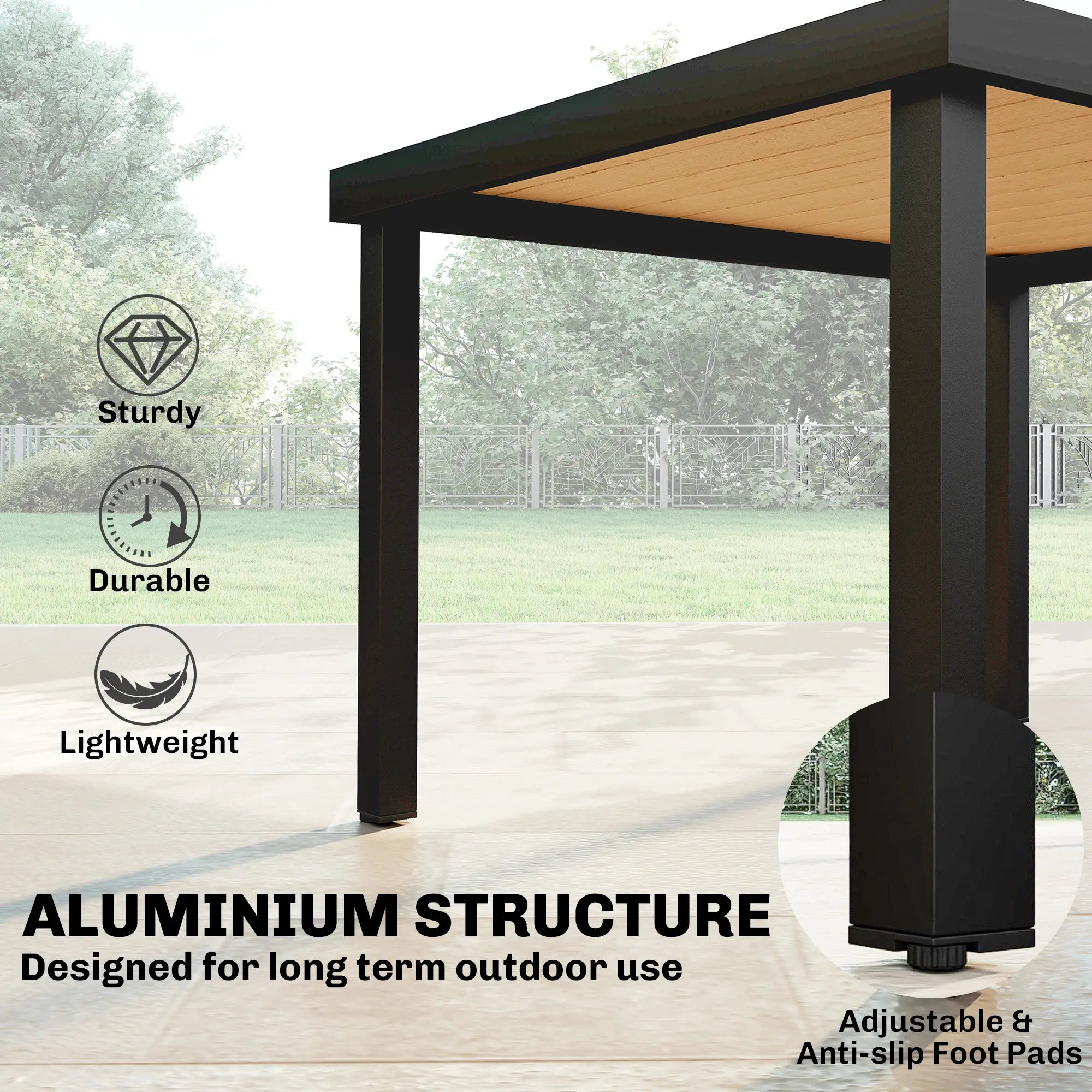 Aluminum Outdoor Dining Table for 6, 47.2