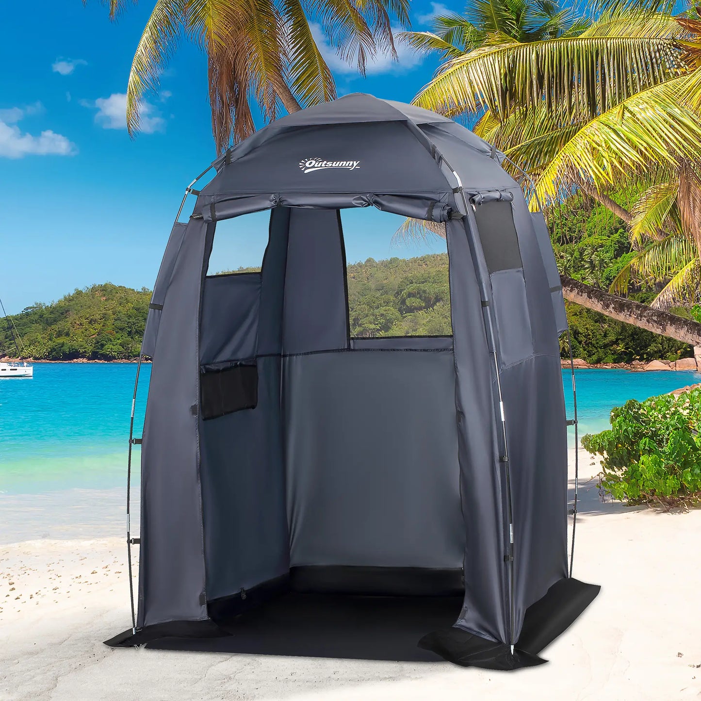 60" x 60" x 82" Shower Tent, Extra Wide Changing Room, Dark Blue Camping Tents at Gallery Canada