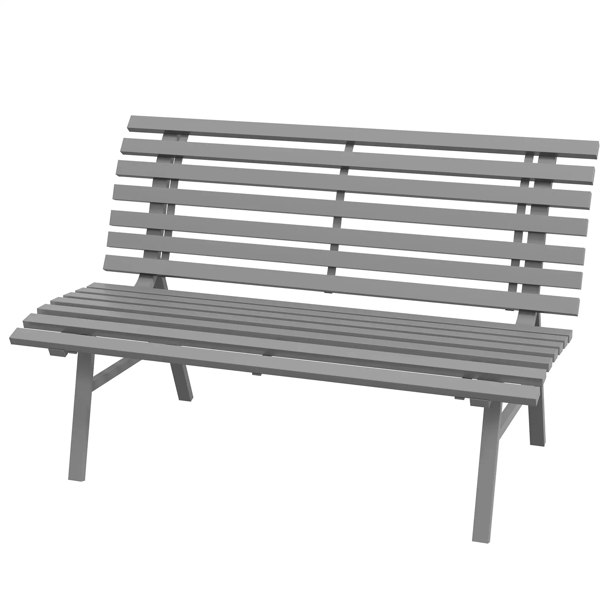 Outdoor Patio Bench, Aluminum Lightweight Park Bench, Grey Piano Benches Grey at Gallery Canada