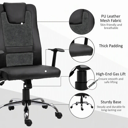 Ergonomic Office Chair, Thick Padded Headrest, Mesh Desk Chair, Tilt Function, Armrest, Black Task Chairs at Gallery Canada