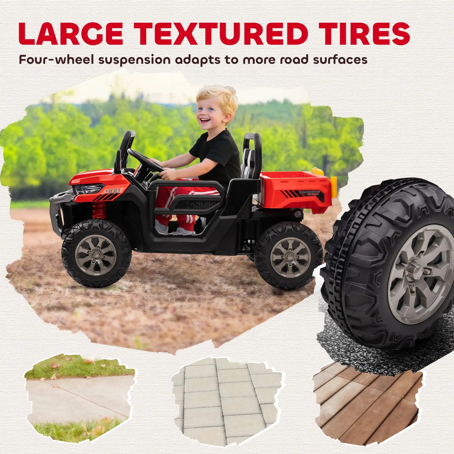 12V Ride On Car, Electric Bucket, Two-Seater, Shovel, Remote Control, Red Electric Toy Cars at Gallery Canada