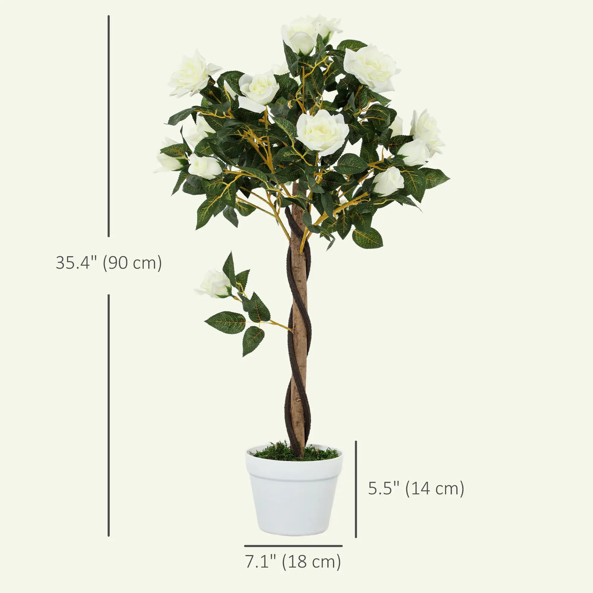 3FT White Rose Artificial Plant Set, Fake Plant For Home Decor, White Artificial Trees at Gallery Canada