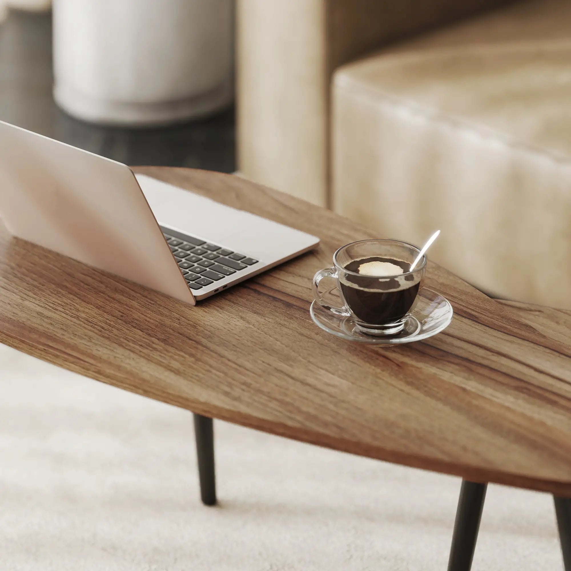 2 Pc Coffee Table Set, Industrial Nest Tables, Steel Legs, Brown Coffee Tables at Gallery Canada