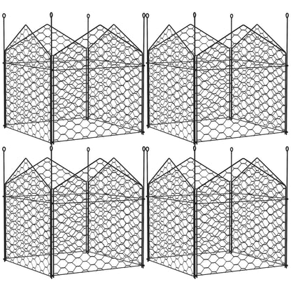 4 Pack Garden Cloches, 12" x 14" Metal Plant Cages, Black Walk In Greenhouses Black at Gallery Canada