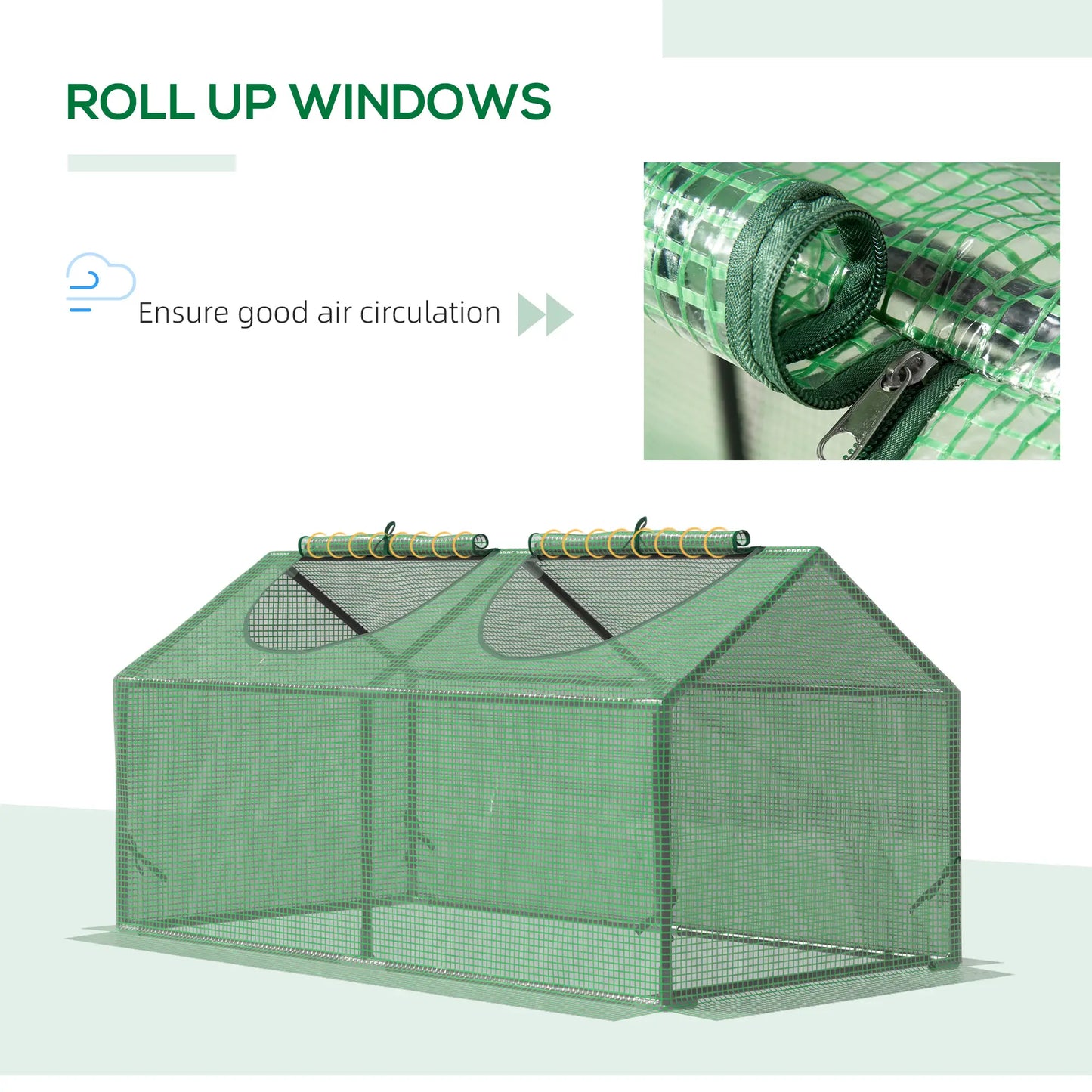 47" x 24" x 24" Portable Mini Greenhouse, Steel Frame, PE Cover, Green Mini Greenhouses at Gallery Canada