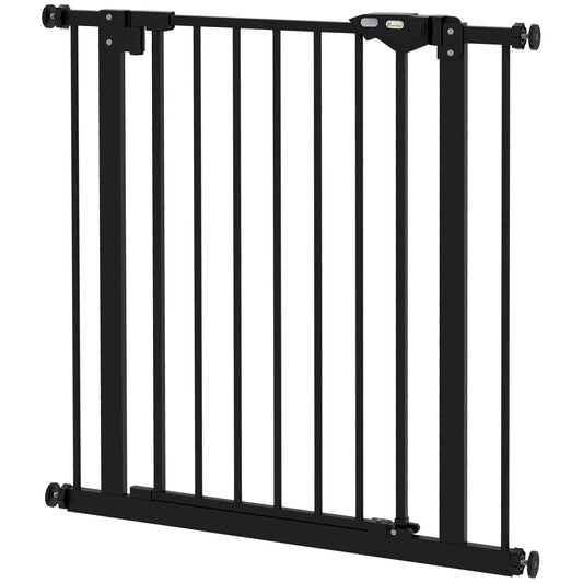 30 Inch Tall Pet Gate With Door, Pressure-Mounted, Black Houses, Kennels & Pens Black at Gallery Canada