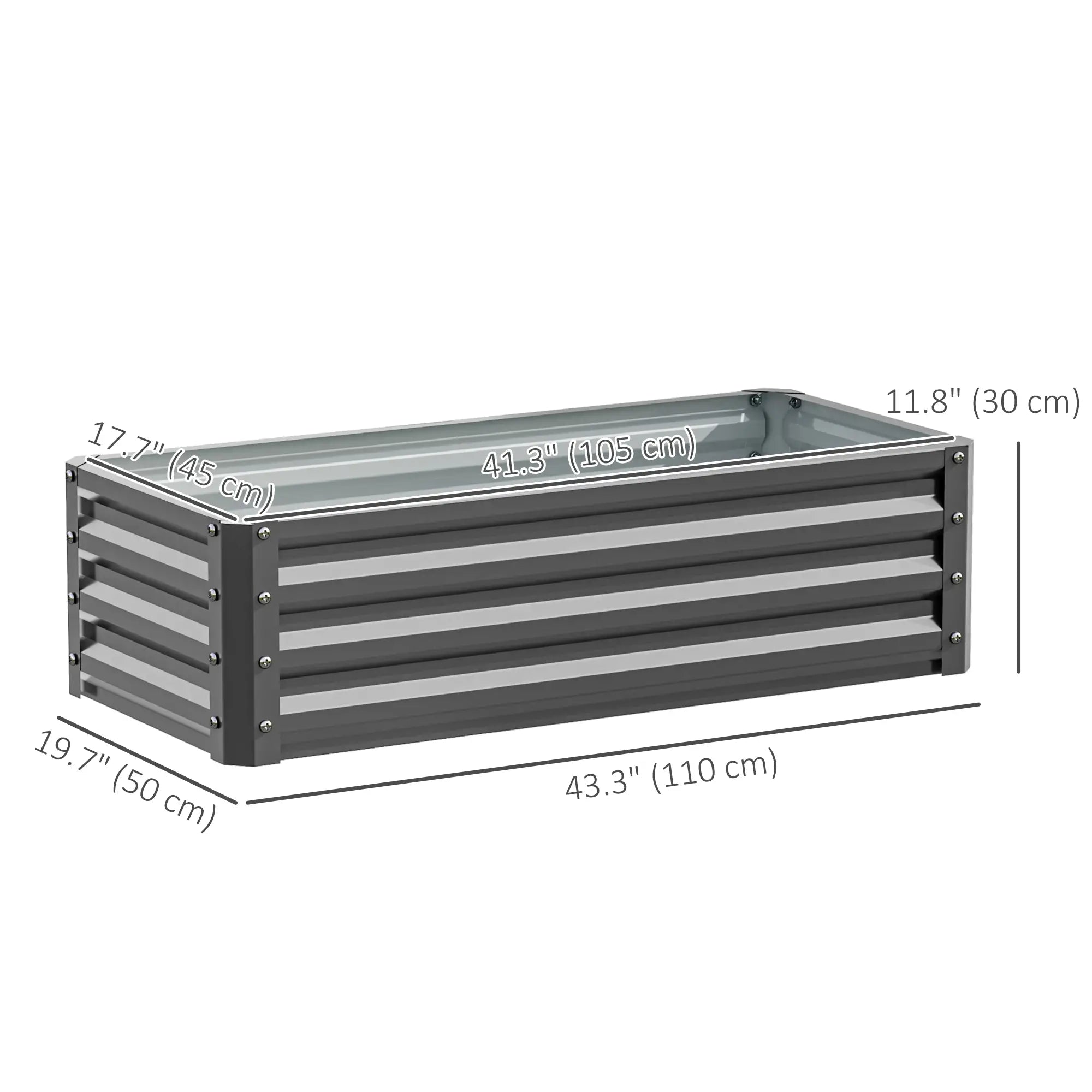 Galvanized Raised Garden Beds, Outdoor Planter Box, Set of 2, Light Grey Raised Garden Beds at Gallery Canada