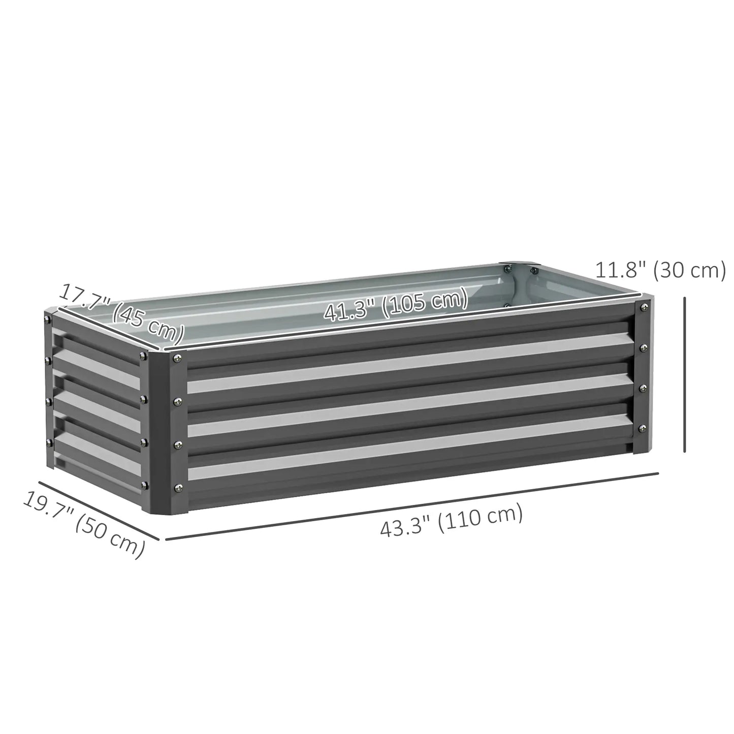 Galvanized Raised Garden Beds, Outdoor Planter Box, Set of 2, Light Grey Raised Garden Beds at Gallery Canada