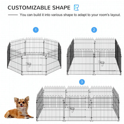 24inch 8-Panel Foldable Dog Playpen, Black Houses, Kennels & Pens at Gallery Canada