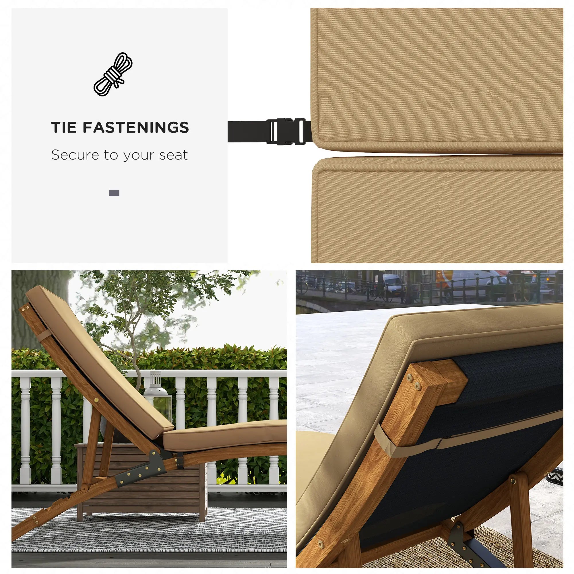 1-Piece Seat Cushion with Backrest, Outdoor Patio Chair Cushions, Machine Washable Cover Patio Chair Cushions at Gallery Canada