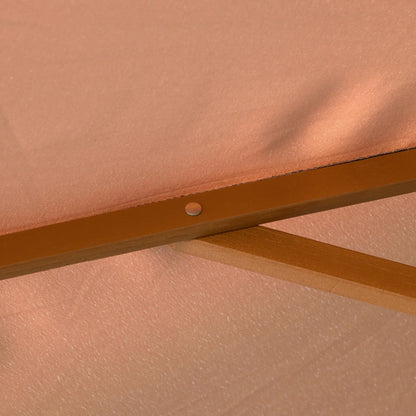 10' x 8' Khaki Wooden Patio Umbrella, Garden Parasol, Outdoor Sunshade, Khaki Sun Umbrellas at Gallery Canada