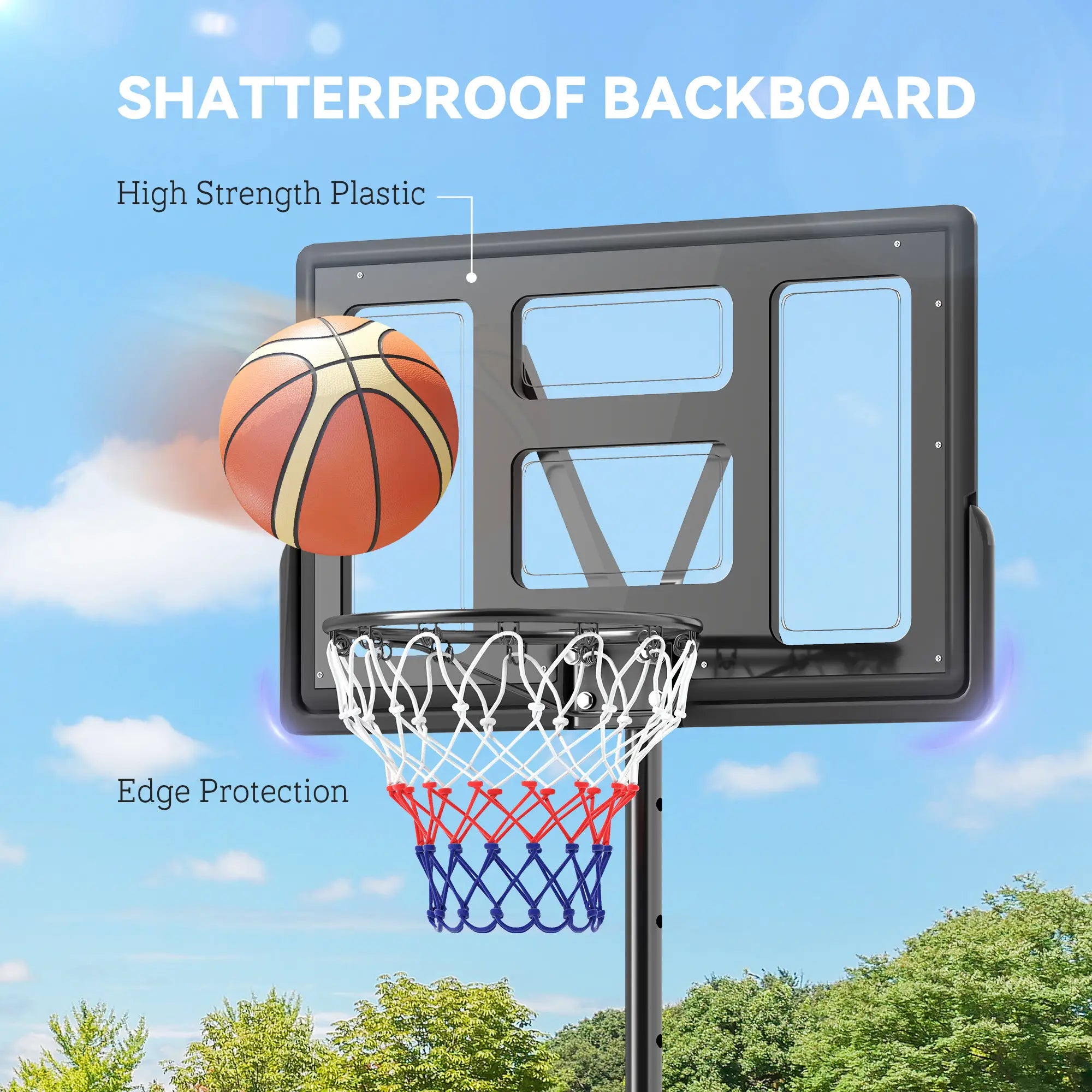 Portable Basketball Hoop, 7.5-10ft, 43