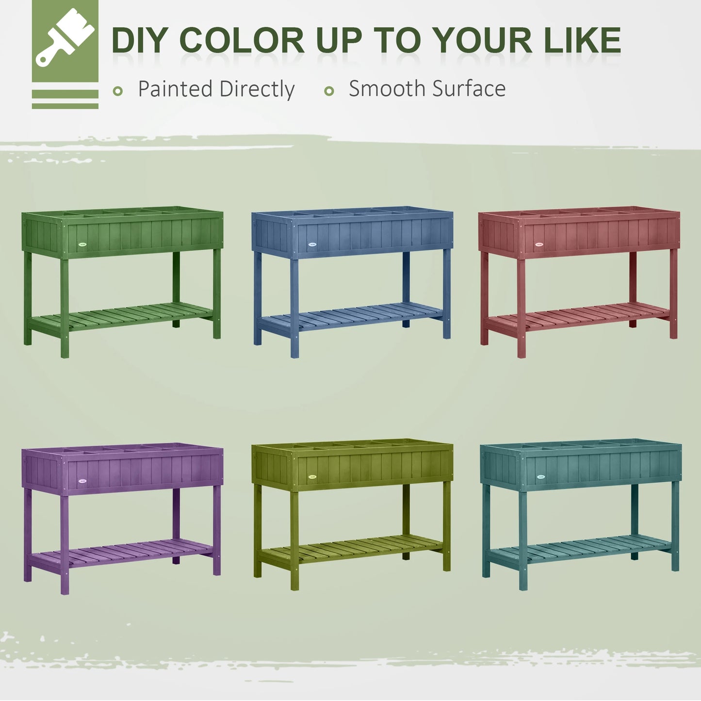 43.25" x 18" x 30" Raised Garden Bed, Wooden Plant Stand, Dark Grey Elevated Garden Beds at Gallery Canada