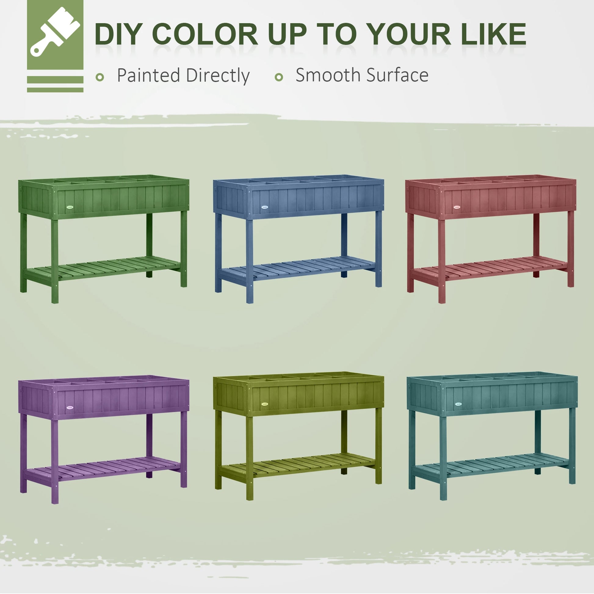 43.25" x 18" x 30" Raised Garden Bed, Wooden Plant Stand, Dark Grey Elevated Garden Beds at Gallery Canada