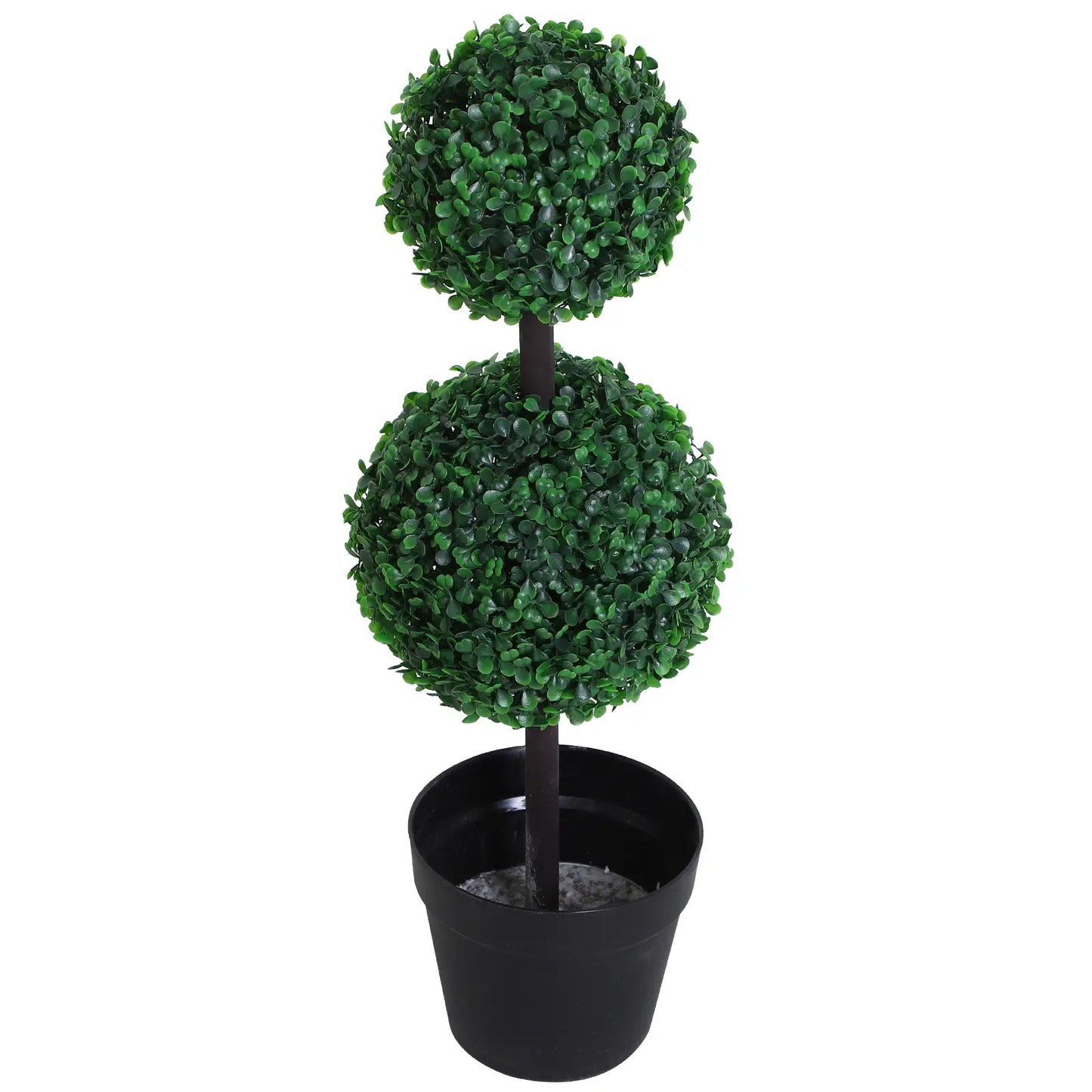 2 Ball Topiary Tree in Pot, Artificial Plant, Home Office Decor, Dark Green Artificial Trees Dark Green, Jet Black at Gallery Canada