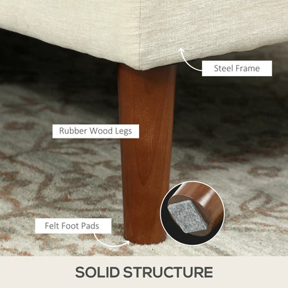 Modern Corner Couch, Right Chaise Lounge, Tufted 3-Seater Sofa, Wooden Legs, Cream White 3-Seater Sofas at Gallery Canada