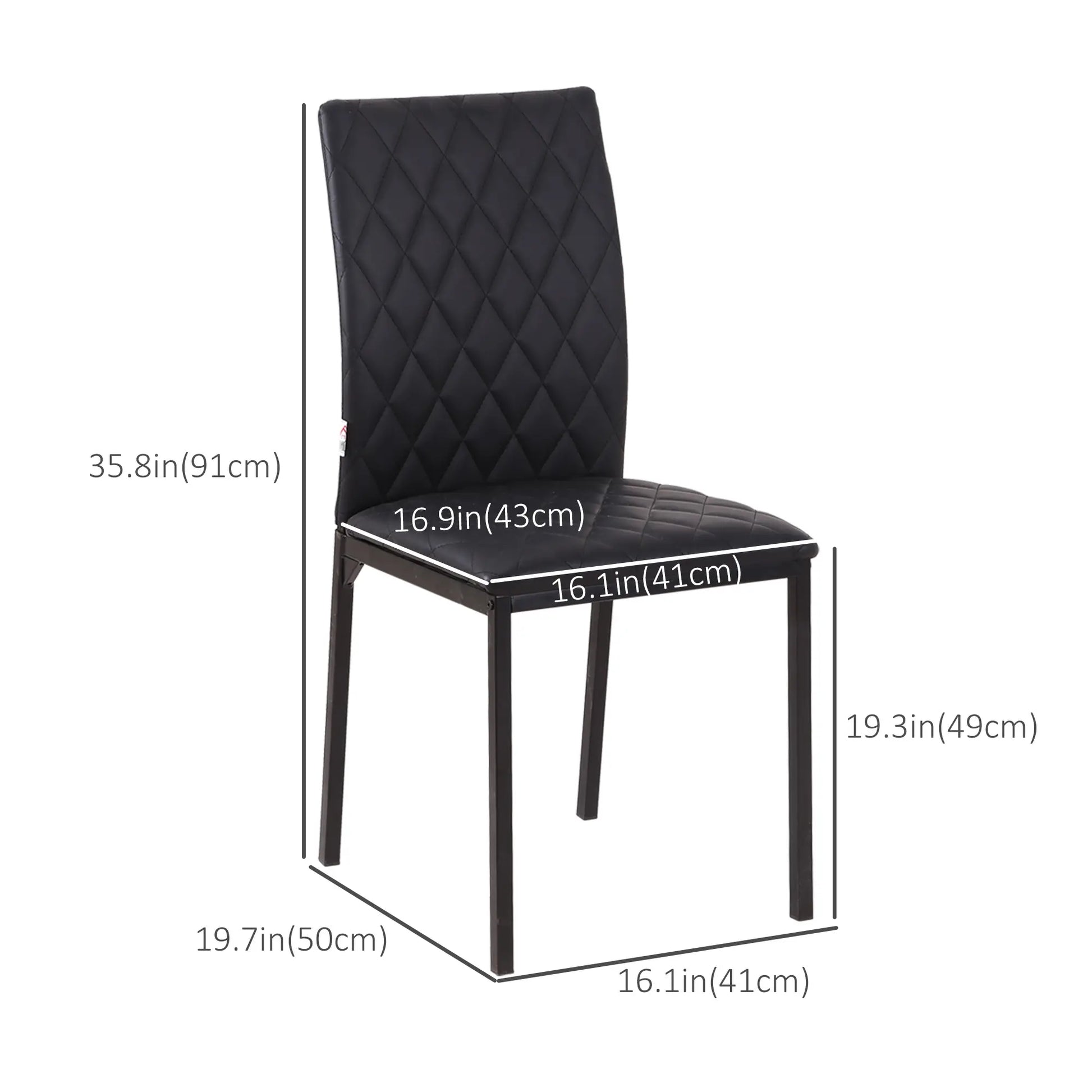 Modern Dining Chairs Set of 4, Upholstered Faux Leather, Black Bar Stools at Gallery Canada