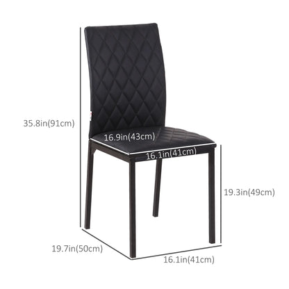 Modern Dining Chairs Set of 4, Upholstered Faux Leather, Black Bar Stools at Gallery Canada
