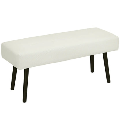 39" Upholstered Ottoman Bench, Corduroy, Cream White Storage Ottomans & Benches at Gallery Canada