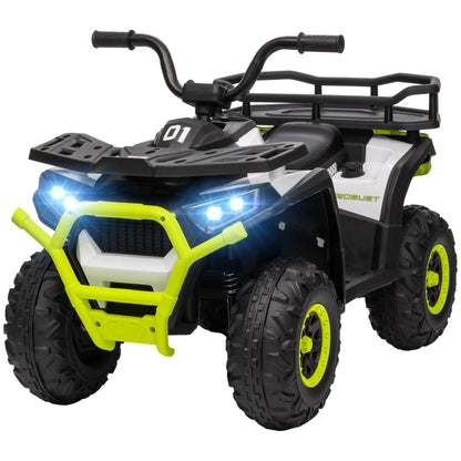 Kids ATV, 12V Electric Ride-On Toy, Spring Suspension, Storage Basket, Green Electric Ride On Toys Green at Gallery Canada