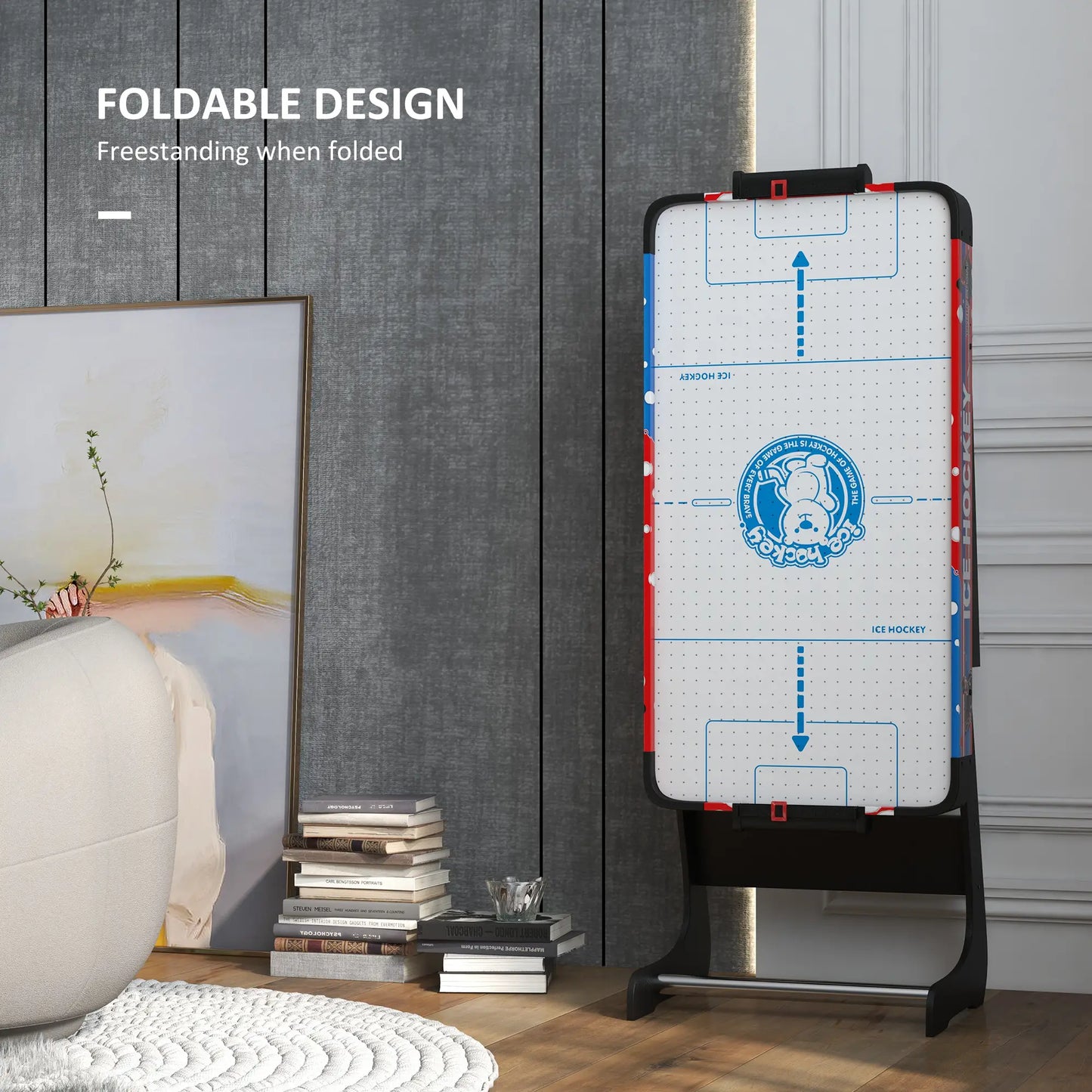 40 Folding Air Hockey Table, 2 Pucks, 2 Pushers, Scoreboard, White Game Tables at Gallery Canada